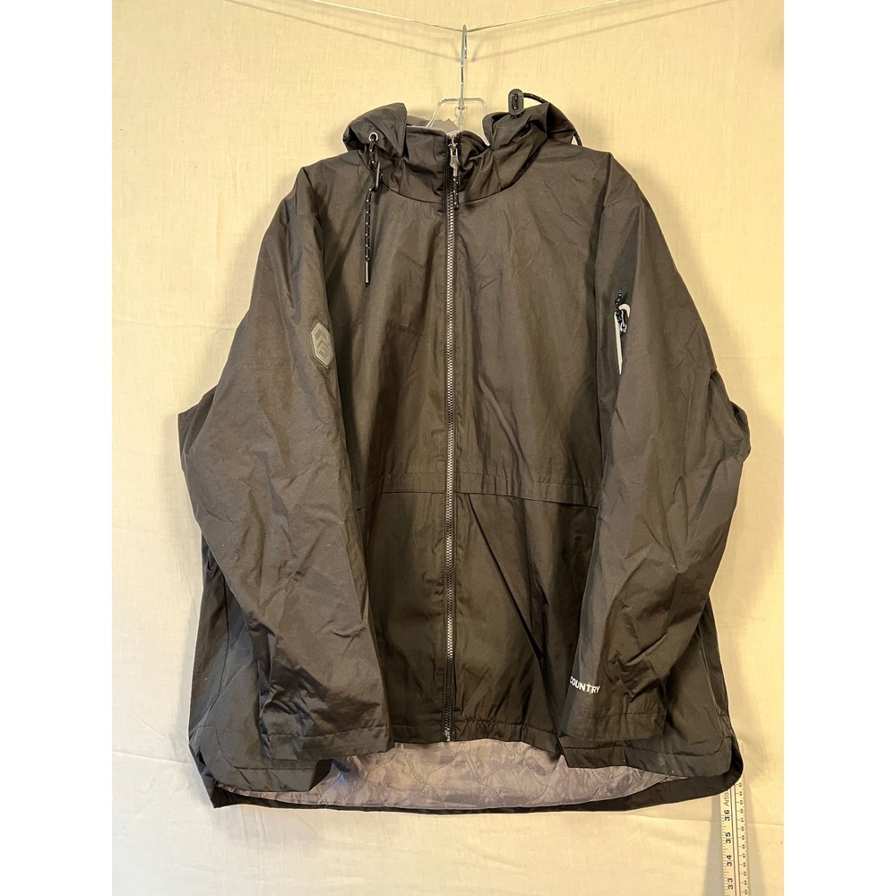 Free Country Mens Black Hooded Quilted Lined Full Zip Jacket Size 2X